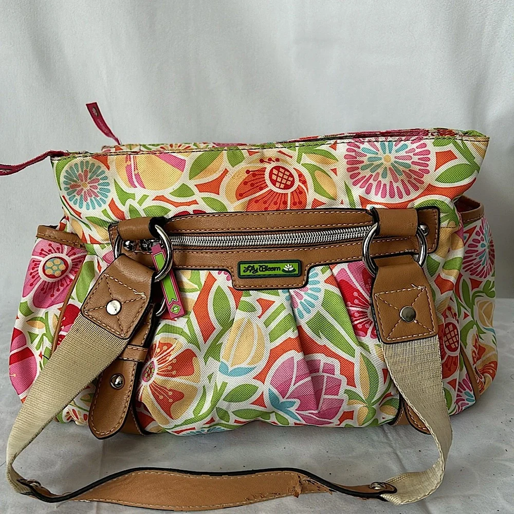 Lily Bloom Super Cute Multicolor Floral Tote Purse Bag πΈπΈ - Picture 1 of 16
